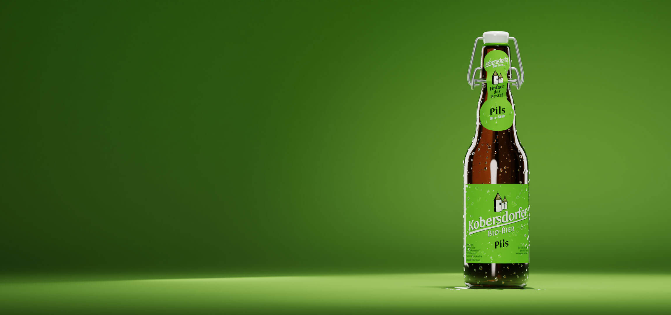 Eine Flasche von Kobersdorfer Pils