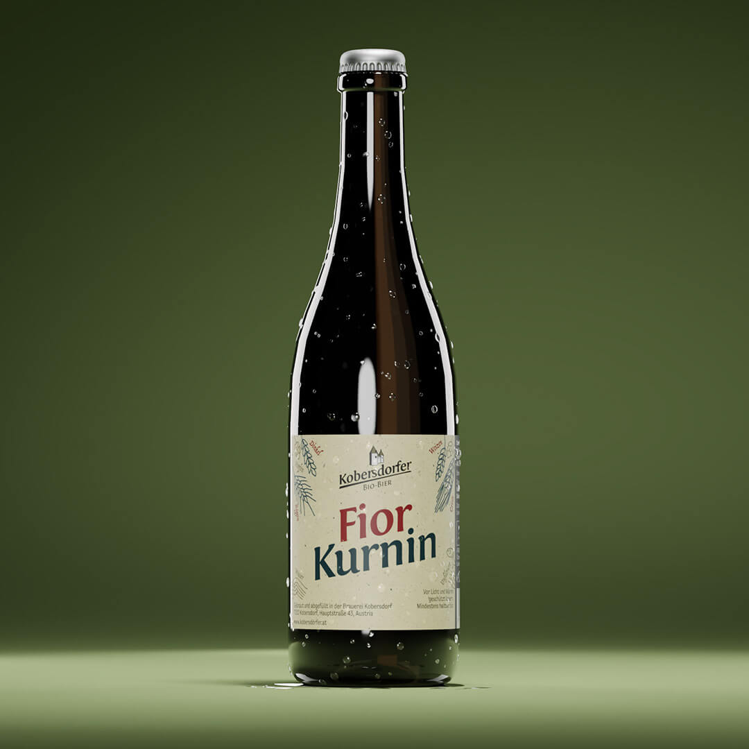 Eine Flasche mit Kobersdorfer Fior Kurnin, Starkbier, Trapistenbier
